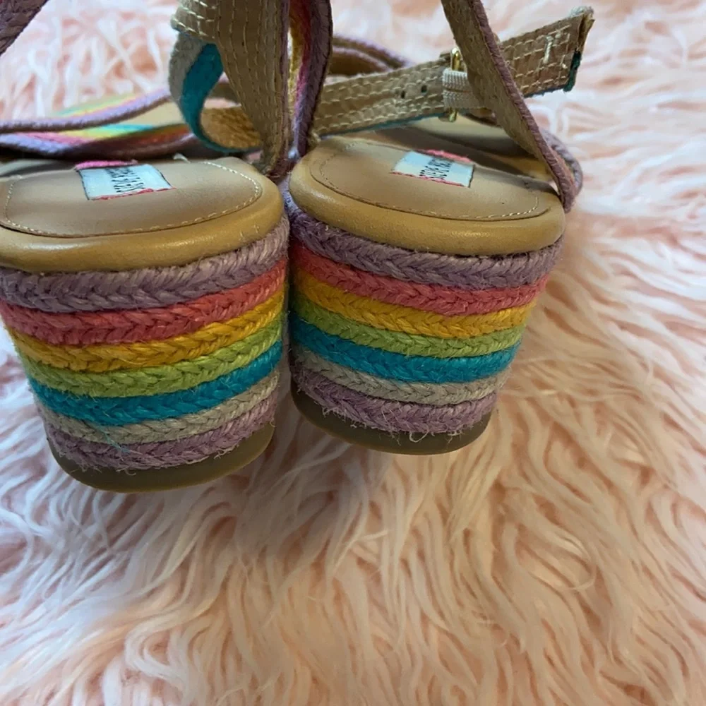 Steve Madden Rainbow Wedges Sandals Espadrilles Youth Sz 4
